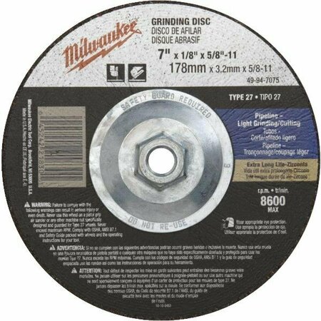 MILWAUKEES 7x1/8x5/8-11 Grind Disc 498C